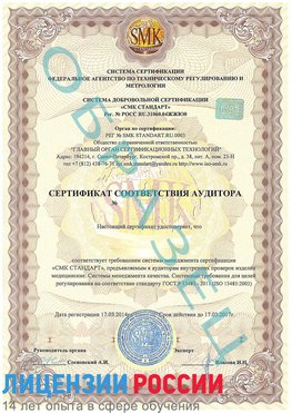 Образец сертификата соответствия аудитора Дмитров Сертификат ISO 13485
