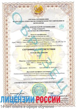 Образец сертификата соответствия Дмитров Сертификат OHSAS 18001