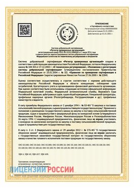 Приложение к сертификату для ИП Дмитров Сертификат СТО 03.080.02033720.1-2020